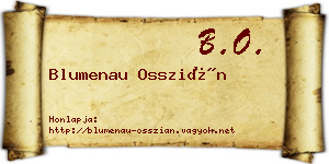 Blumenau Osszián névjegykártya